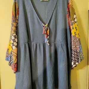 Suzanne Betro Blue Top 2X